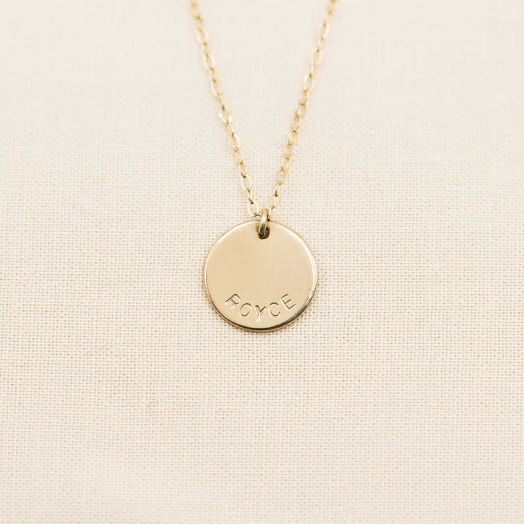 Dainty Disc Necklace - 1/2" sold by Elysium Hope