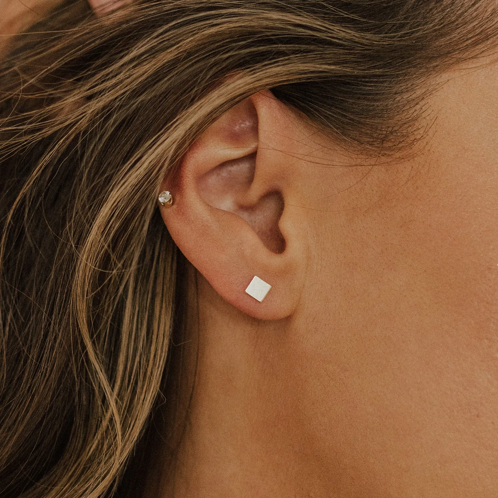 Dainty Square Earrings sold by Elysium Hope product image thumbnail 4