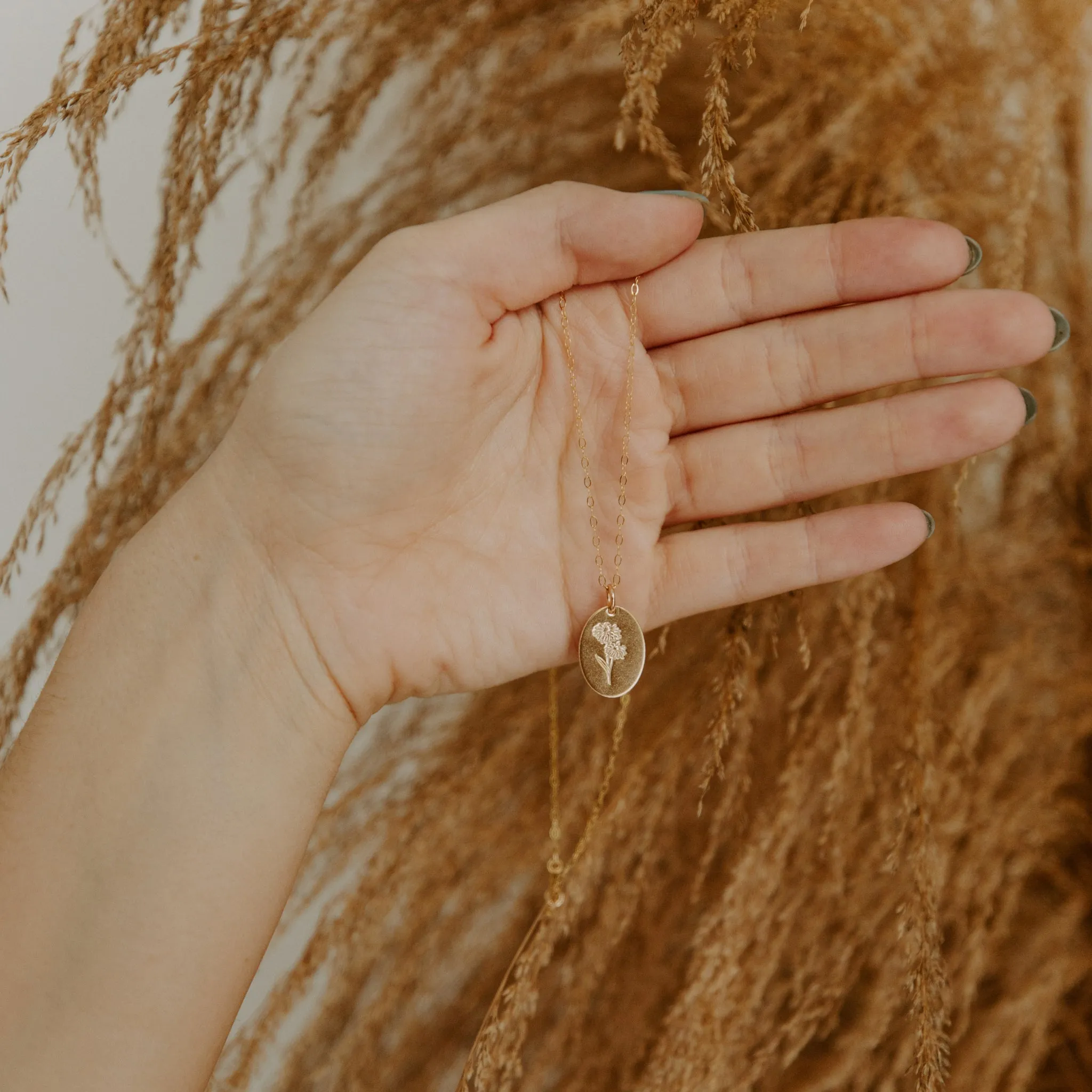 Birth Flower Necklace sold by Elysium Hope product image thumbnail 4