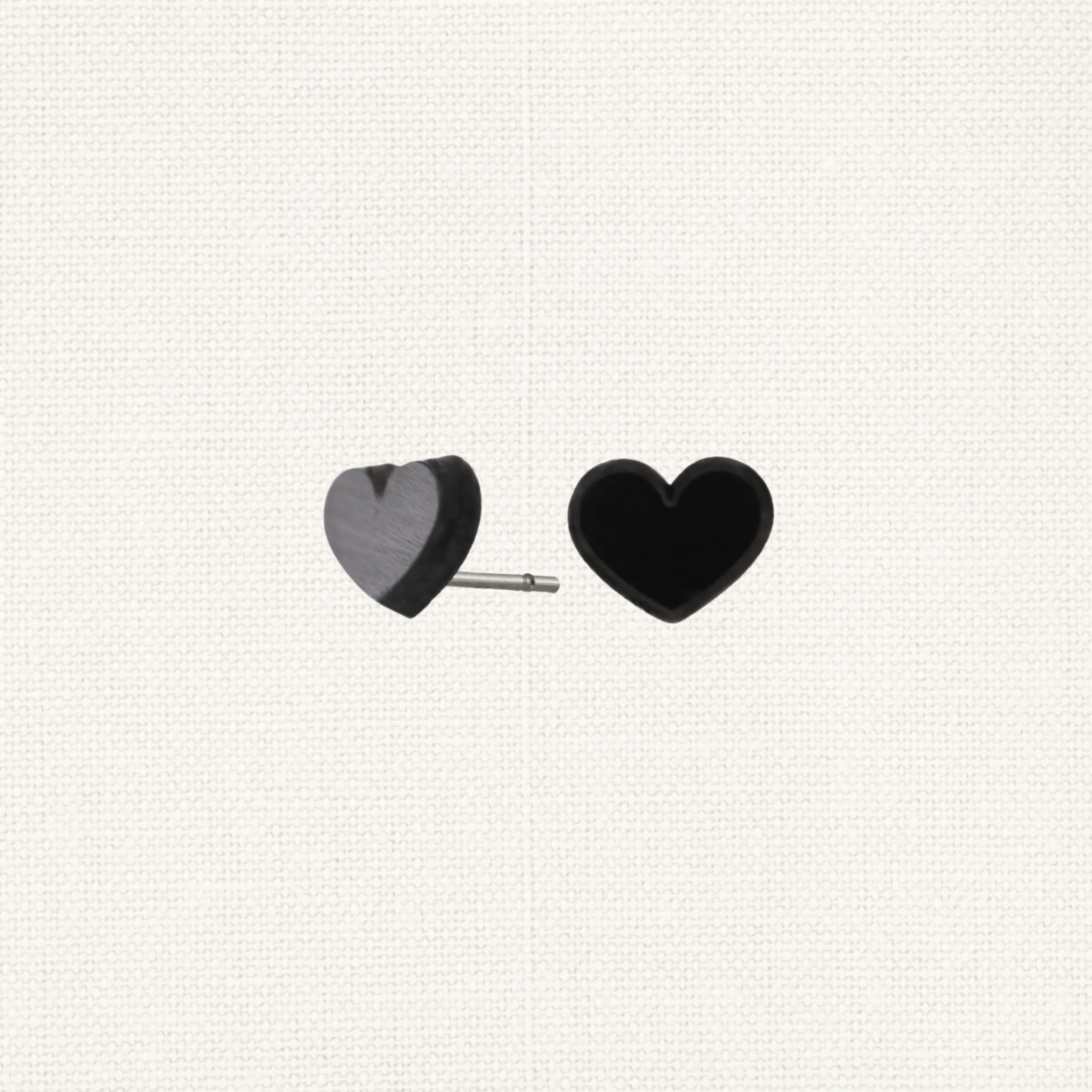 Solid Black Diamond Heart Earrings sold by Elysium Hope product image thumbnail 2