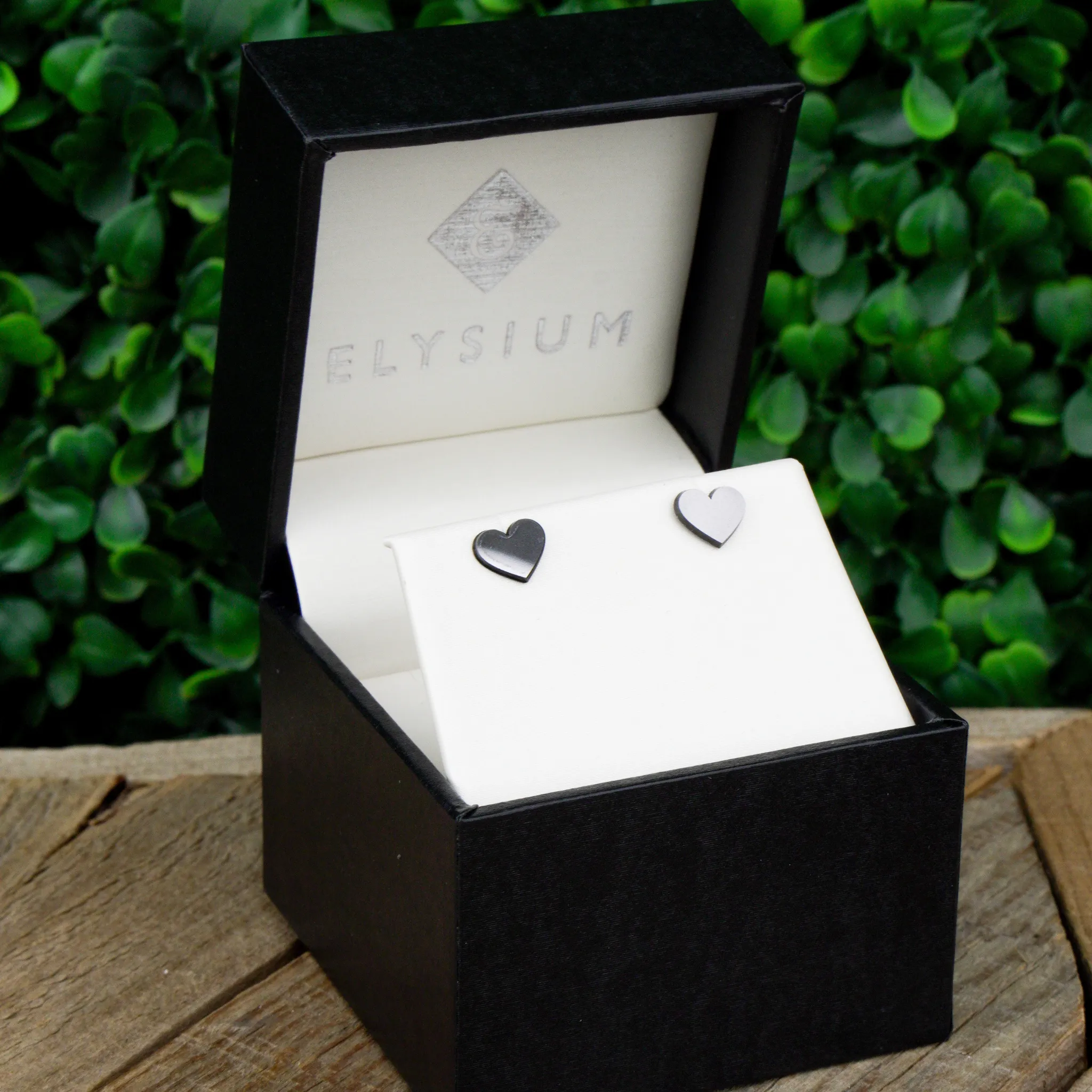 Solid Black Diamond Heart Earrings sold by Elysium Hope product image thumbnail 4