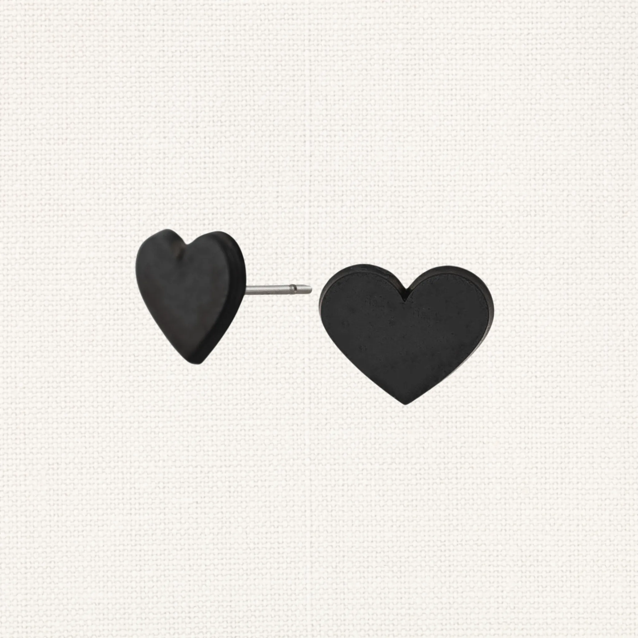 Solid Black Diamond Heart Earrings sold by Elysium Hope