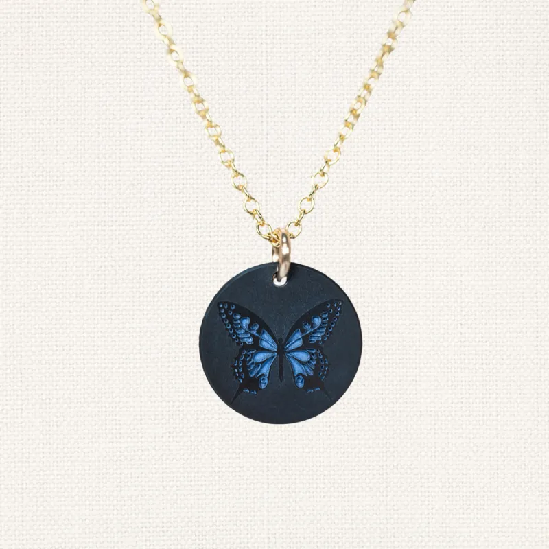 16MM Solid Black Diamond Butterfly Pendant sold by Elysium Hope