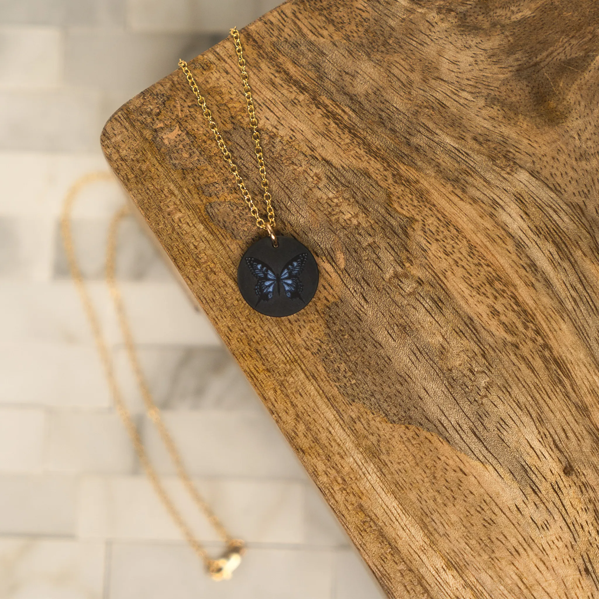 16MM Solid Black Diamond Butterfly Pendant sold by Elysium Hope product image thumbnail 2