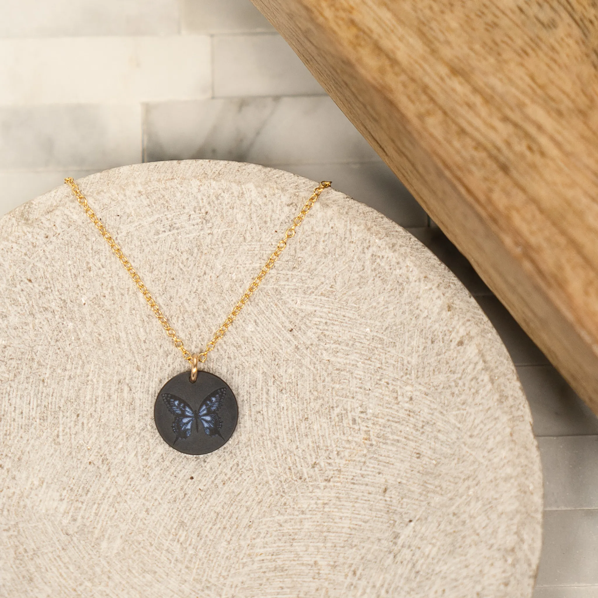 16MM Solid Black Diamond Butterfly Pendant sold by Elysium Hope product image thumbnail 3