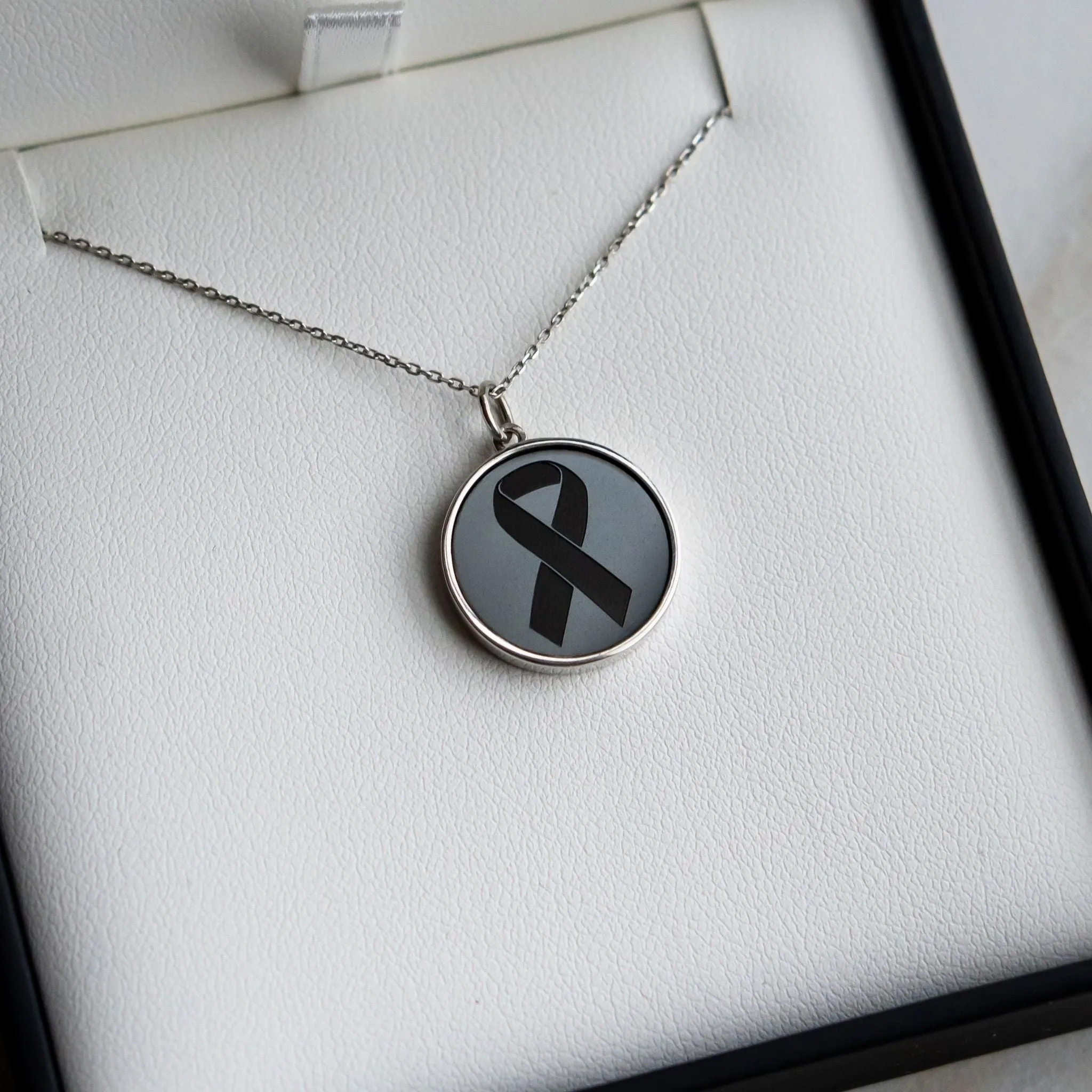 Custom Cancer Awareness Pendant – 14K Gold Plated or Sterling Silver Backing sold by Elysium Hope product image thumbnail 3