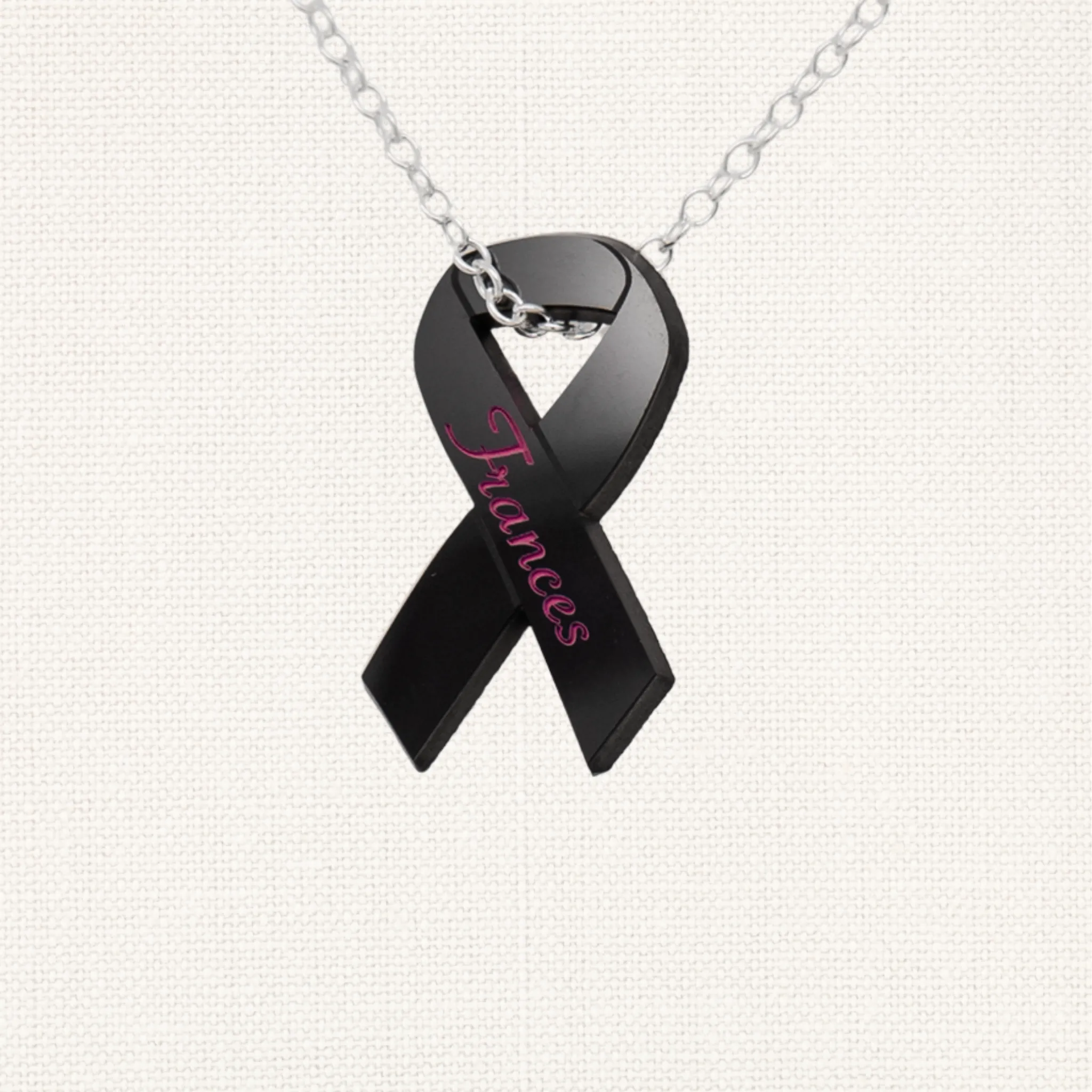 Custom Cancer Ribbon Cut-Out Pendant – Cerakote Finish sold by Elysium Hope