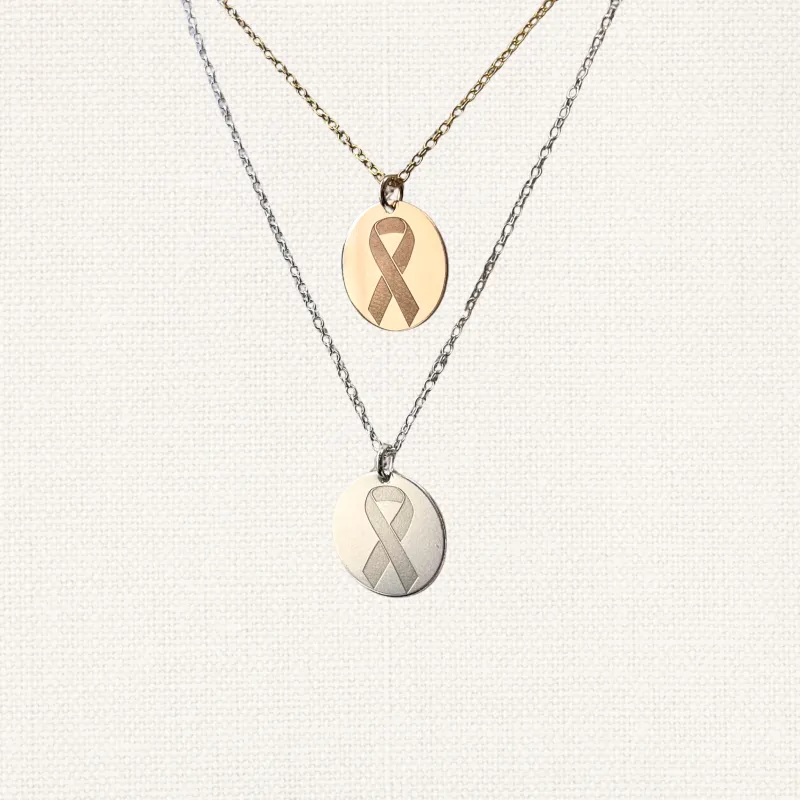 Dainty Cancer Awareness Disc Necklace sold by Elysium Hope