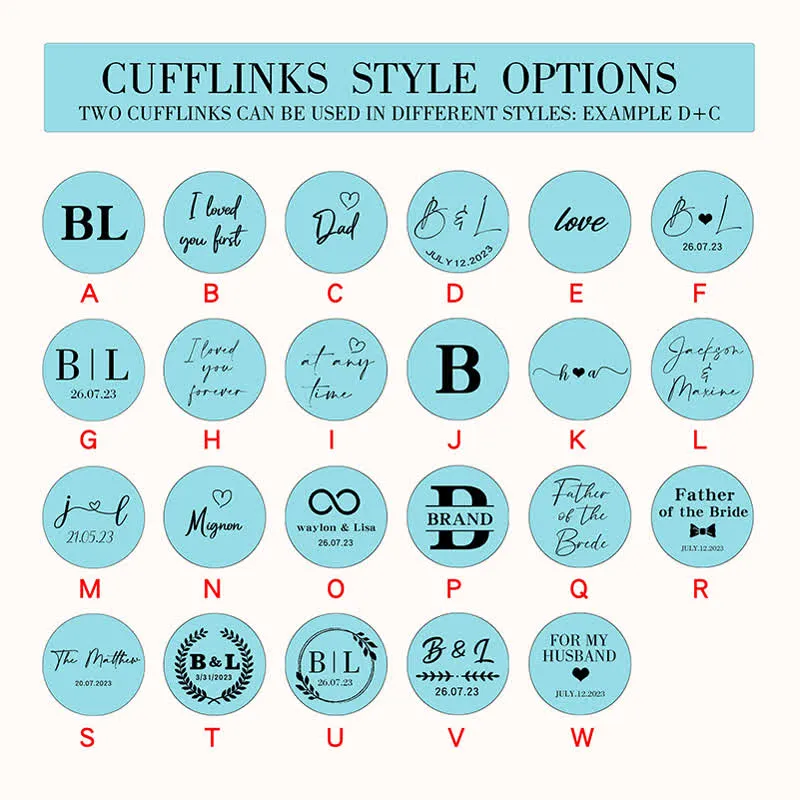 Men's Custom Engraving Box Surface Wedding Day Wooden Cufflinks Set sold by FloralTrip product image thumbnail 3