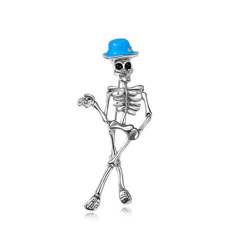 Horror Cool Sketelon Skull Enamel Hat Brooch sold by FloralTrip product image thumbnail 3