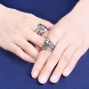 Feather Cross Hidden Blade Design Adjustable Ring sold by FloralTrip