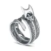 Feather Cross Hidden Blade Design Adjustable Ring sold by FloralTrip