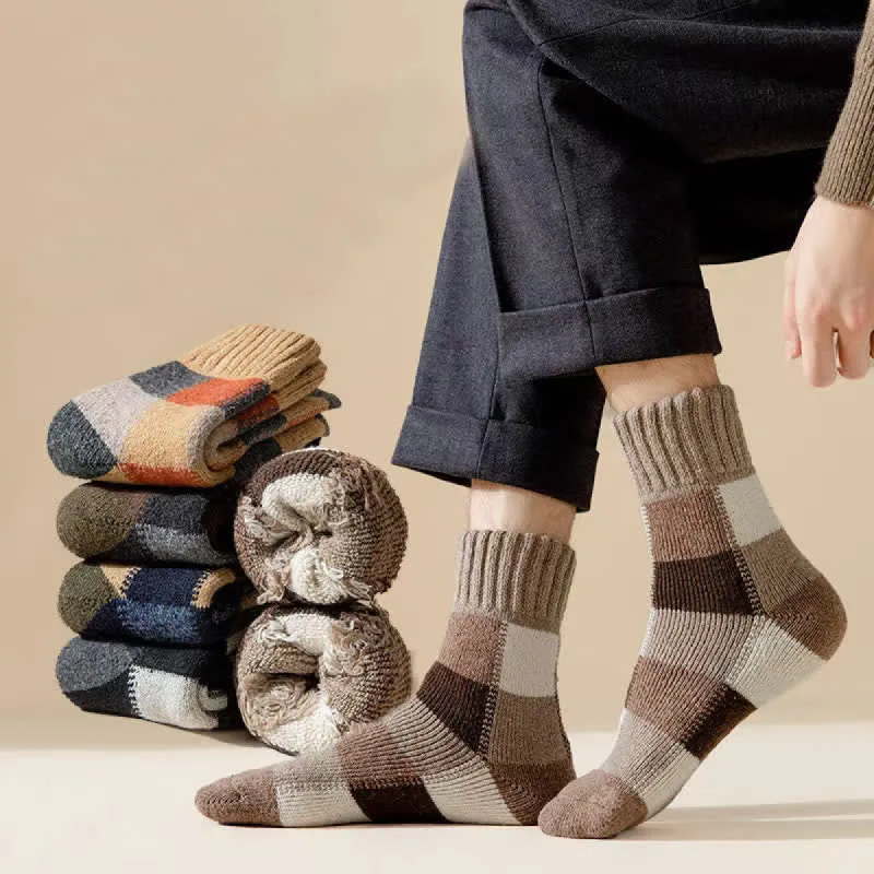 Color-Blocking Wool Thickening Crew Socks sold by FloralTrip