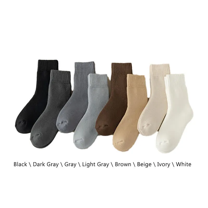 Men's Winter Warm Solid Color Cashmere Crew Socks sold by FloralTrip product image thumbnail 3
