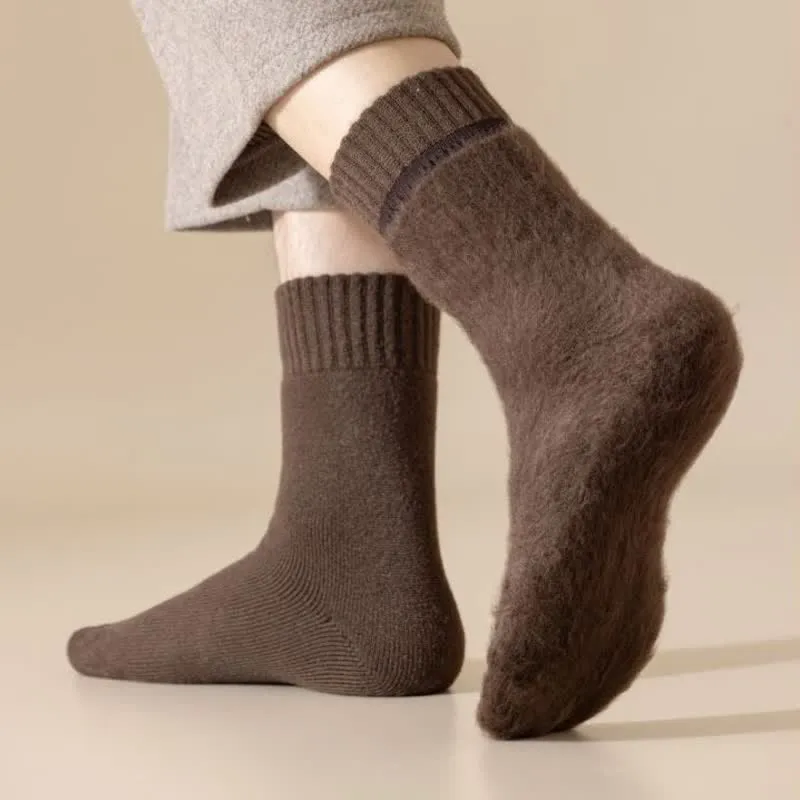 Men's Winter Warm Solid Color Cashmere Crew Socks sold by FloralTrip product image thumbnail 5