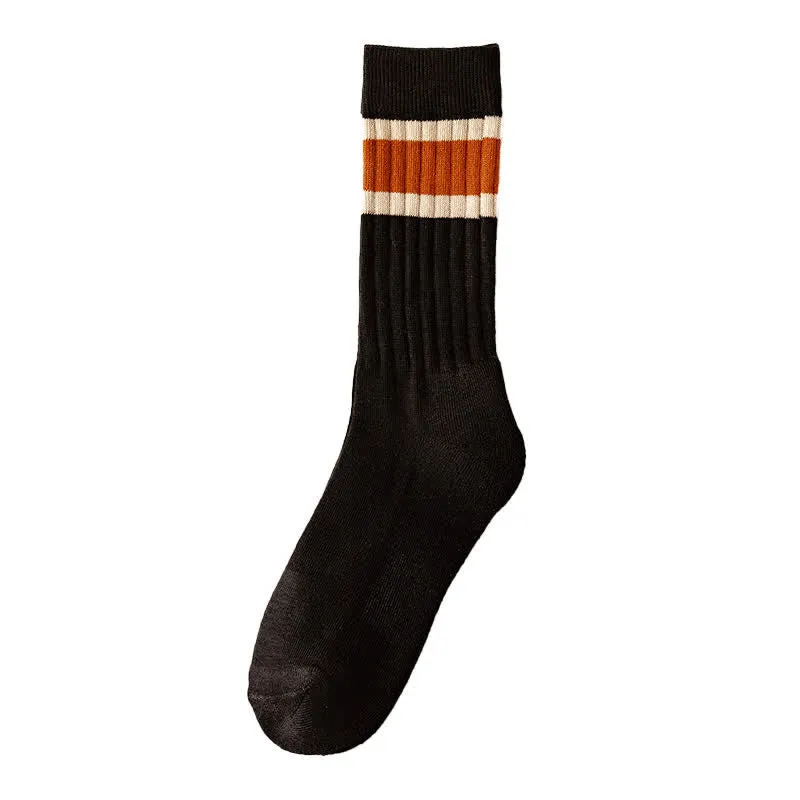 Multicolor Block Striped Causal Crew Socks sold by FloralTrip product image thumbnail 3