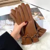 Women's Metal Decor Warm Velvet PU Leather Gloves sold by FloralTrip