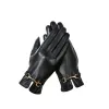 Women's Metal Decor Warm Velvet PU Leather Gloves sold by FloralTrip
