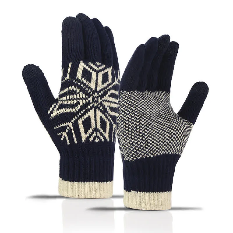 Snowflake Pattern Winter Thicken Knitted Gloves sold by FloralTrip