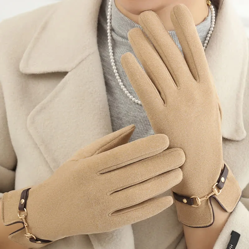 Women's Chain Plus Plush Velvet Thick Gloves sold by FloralTrip product image thumbnail 5