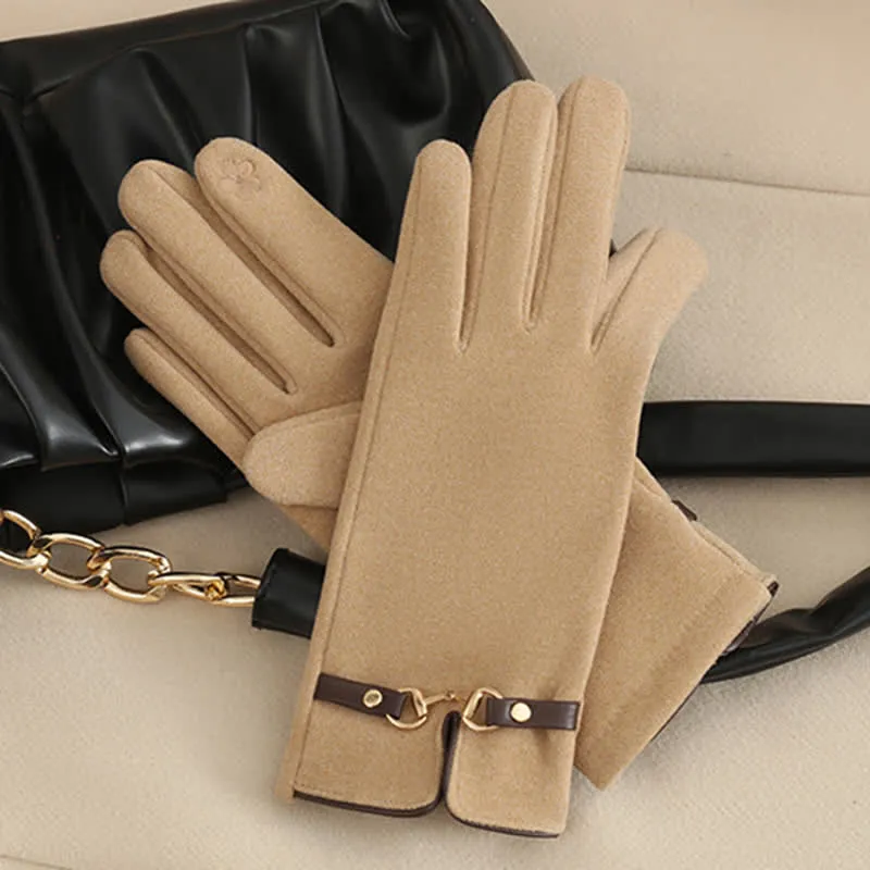 Women's Chain Plus Plush Velvet Thick Gloves sold by FloralTrip product image thumbnail 3