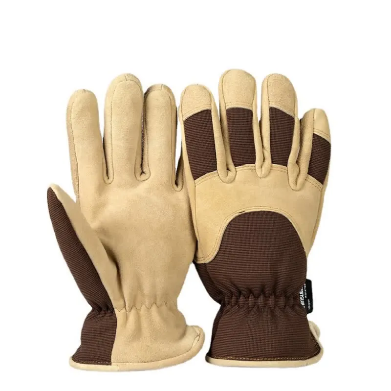 Khaki Deerskin Cold-Proof Thickened Warm Gloves sold by FloralTrip