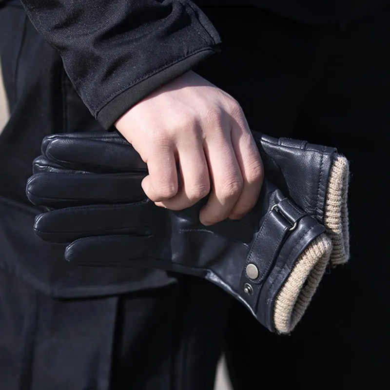 Fashionable Winter Sheepskin Thick Velvet Sheepskin Gloves sold by FloralTrip product image thumbnail 2