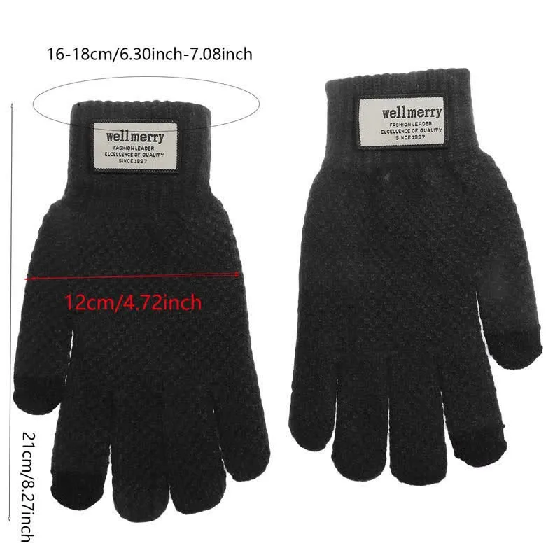 Warm Screentouch Knitting Wool Thickened Gloves sold by FloralTrip product image thumbnail 5