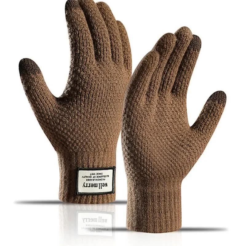 Warm Screentouch Knitting Wool Thickened Gloves sold by FloralTrip