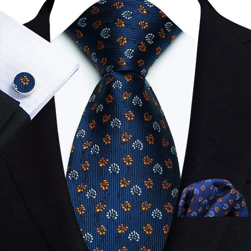 3Pcs Men's Abstract Little Floral Dots Necktie Set sold by FloralTrip product image thumbnail 2