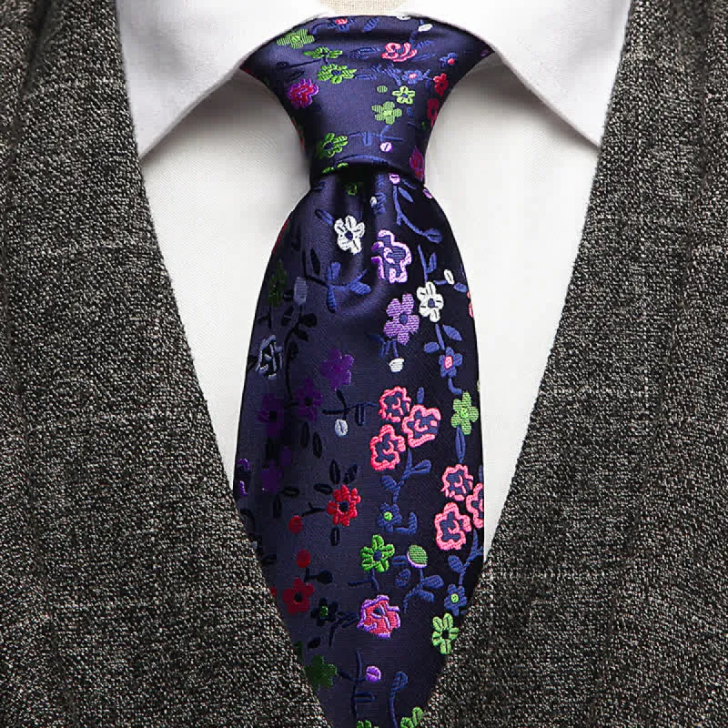 Men's Purple & Pink Flowers Print Floral Necktie sold by FloralTrip