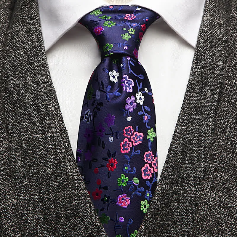 Men's Purple & Pink Flowers Print Floral Necktie sold by FloralTrip