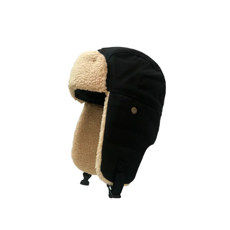 Solid Color Plush Inner Earmuffs Pilot Hat sold by FloralTrip