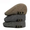 Houndstooth Plaid Check Pattern Beret Hat sold by FloralTrip