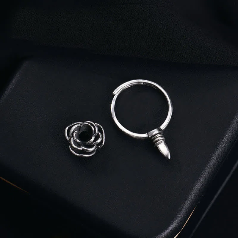 Detachable Twist Rose Flower Self Defense Adjustable Ring sold by FloralTrip