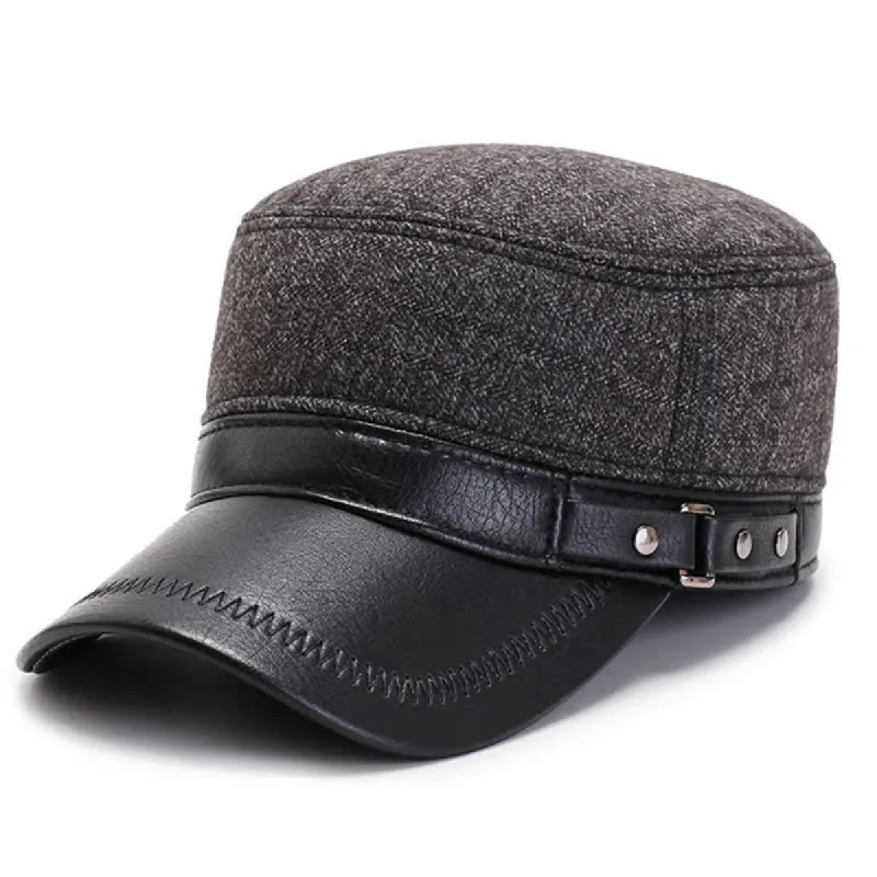 Winter Warm Earmuffs Casual Flat Top Hat sold by FloralTrip