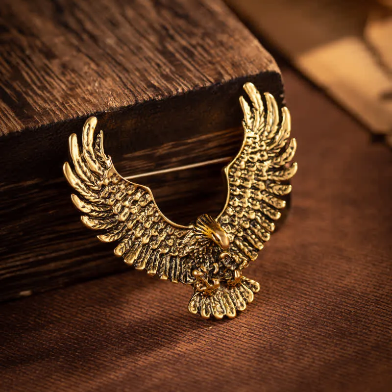 Men's Retro Eagle Spreading Wings Brooch sold by FloralTrip
