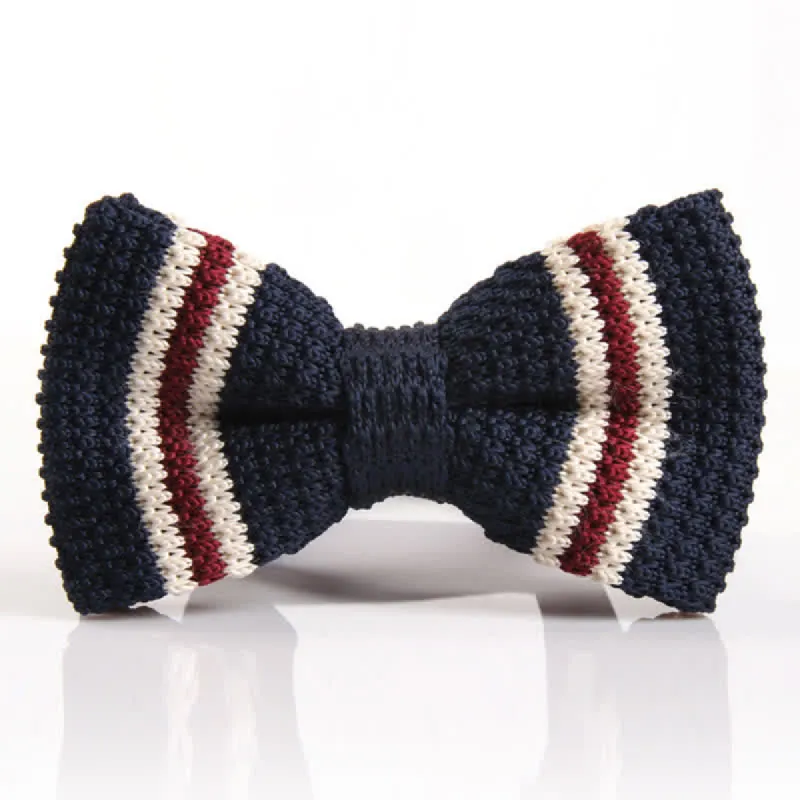 Men's Three Color Match Striped Knitted Bow Tie sold by FloralTrip