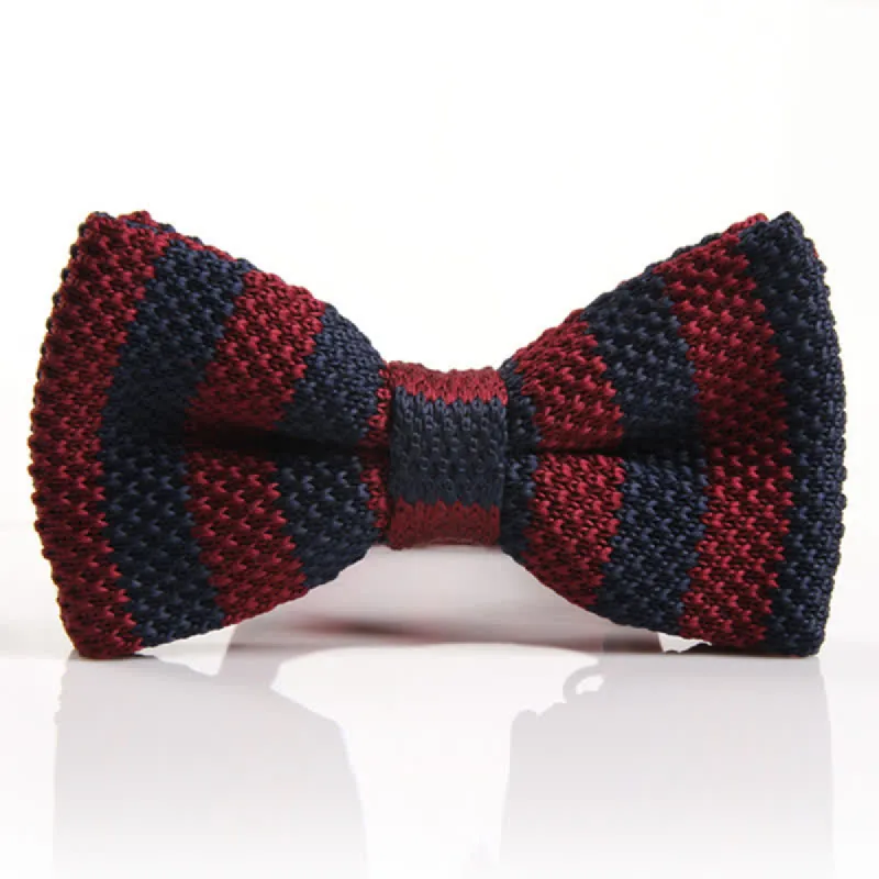 Men's Double Color Match Striped Knitted Bow Tie sold by FloralTrip