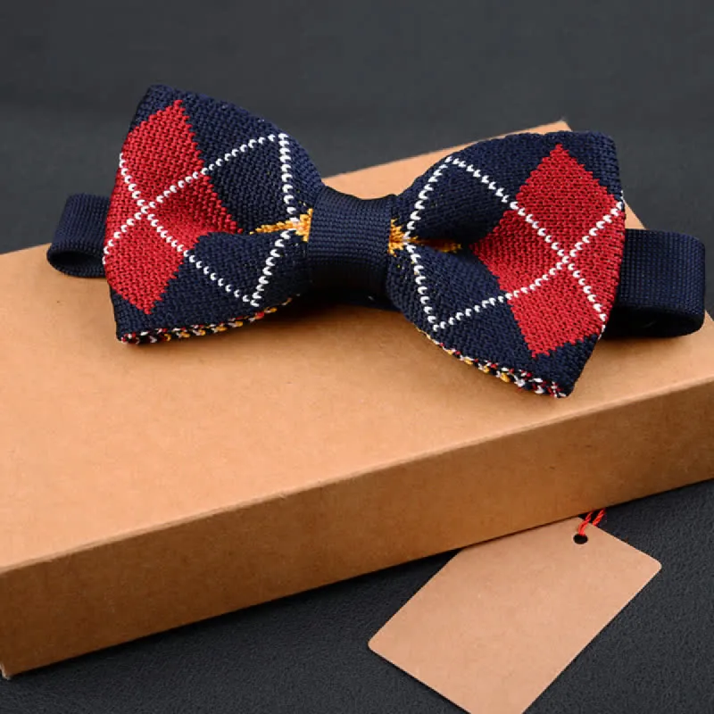 Men's Vintage Scottish Plaid Knitted Bow Tie sold by FloralTrip