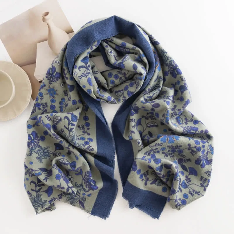 Women's Elagant Floral Contrast Border Scarf sold by FloralTrip product image thumbnail 3