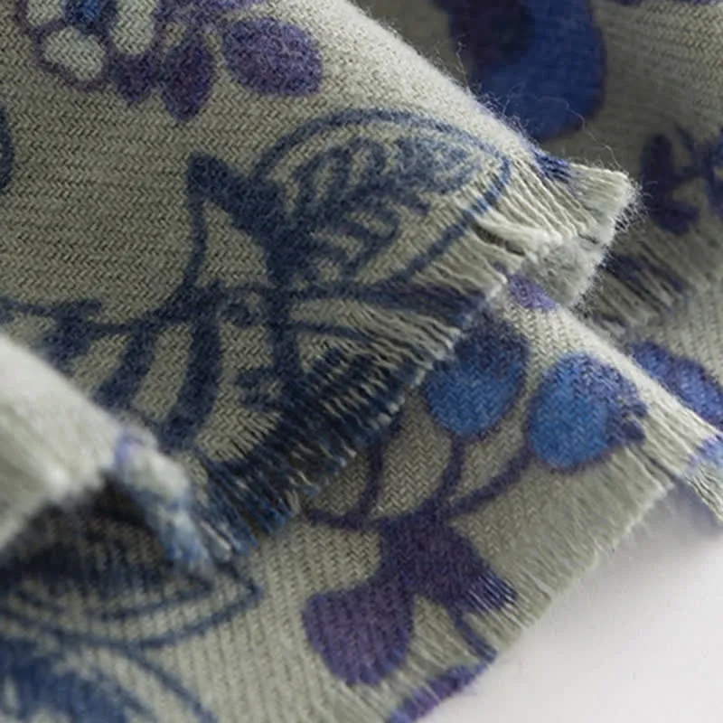 Women's Elagant Floral Contrast Border Scarf sold by FloralTrip product image thumbnail 5