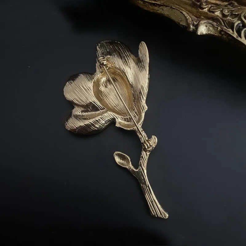 Women's Exaggerated Court Style White Magnolia Brooch sold by FloralTrip product image thumbnail 4