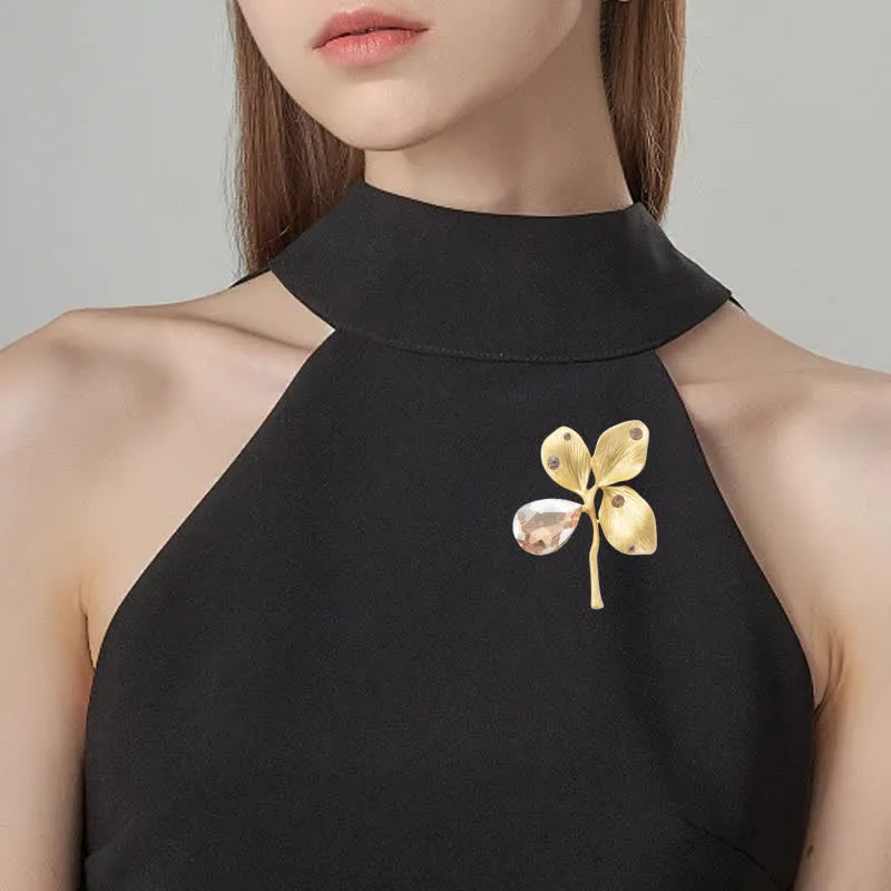 Women's Autumn Gold Maple Leaf Crystal Brooch sold by FloralTrip product image thumbnail 2