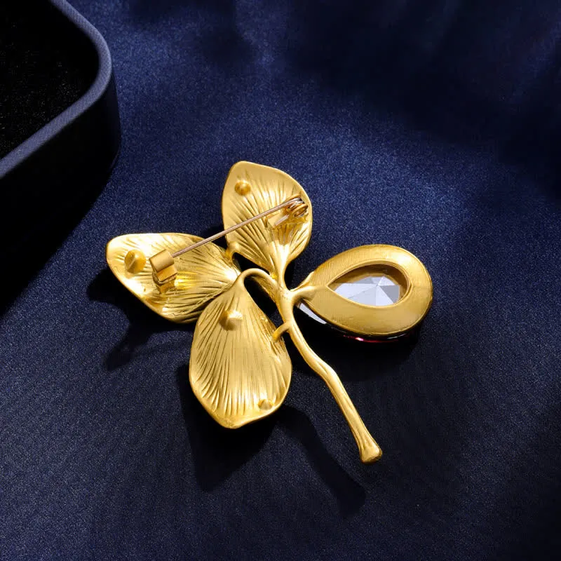 Women's Autumn Gold Maple Leaf Crystal Brooch sold by FloralTrip product image thumbnail 3