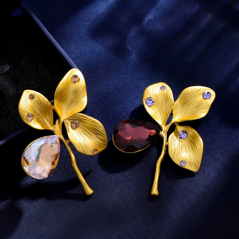 Women's Autumn Gold Maple Leaf Crystal Brooch sold by FloralTrip product image thumbnail 4