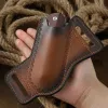 Brown Tool Carrier Folding Knife Sheath Leather Belt Bag sold by FloralTrip