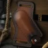 Brown Tool Carrier Folding Knife Sheath Leather Belt Bag sold by FloralTrip