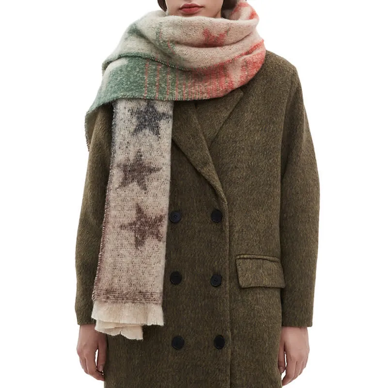 Unisex Thick Fashion Five Pointed Star Roving Scarf sold by FloralTrip product image thumbnail 3