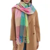 Unisex Rainbow Plaid Thickened Winter Fringe Scarf sold by FloralTrip